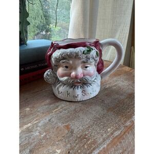 Ganz Milk for Santa Claus Mug Ceramic 3D Figural Christmas Holiday Red White 4in